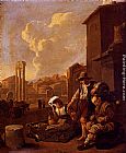 Famous Campo Paintings - Peasant Family Having Bread And Wine, The Campo Vaccino, Rome, Beyond